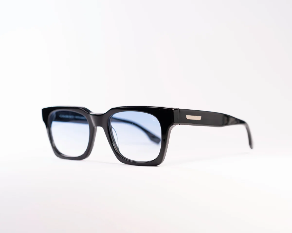 Calabasas West Lake Nero — vista laterale, montatura oversize in acetato